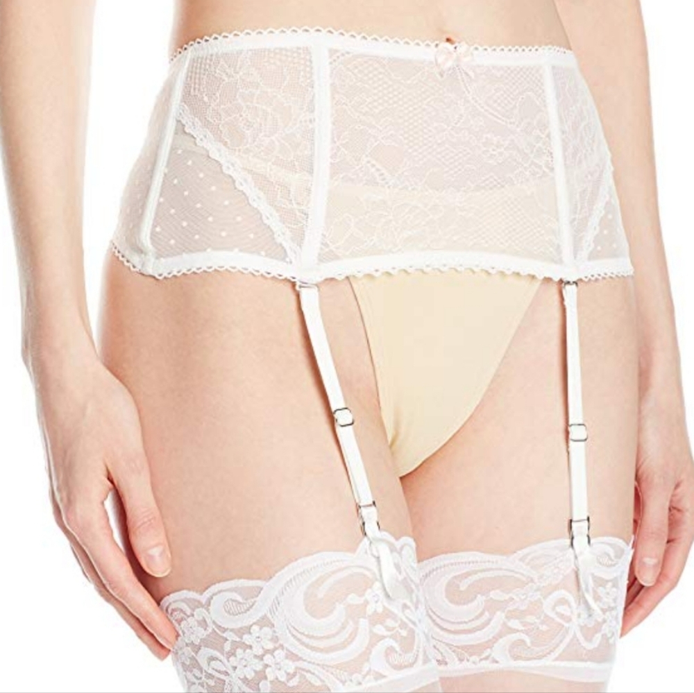 Betsey Johnson Waist Cincher Light Pink Lace Eyehook Closure Size Medium